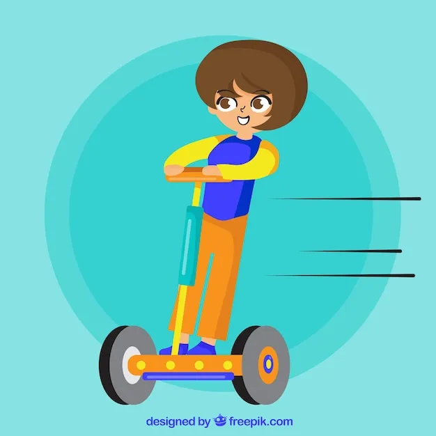 Niño sobre un hoverboard