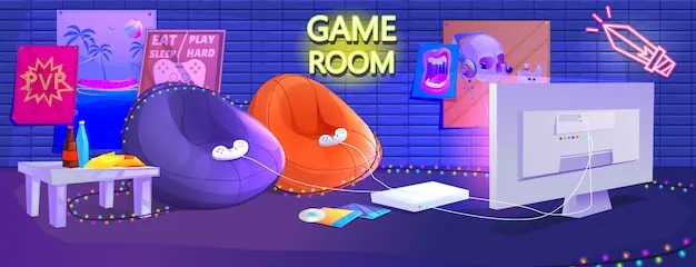 Sala de juegos con puff