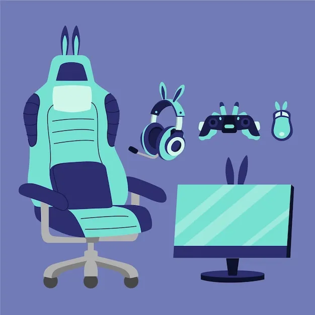Silla gamer con accesorios de streaming